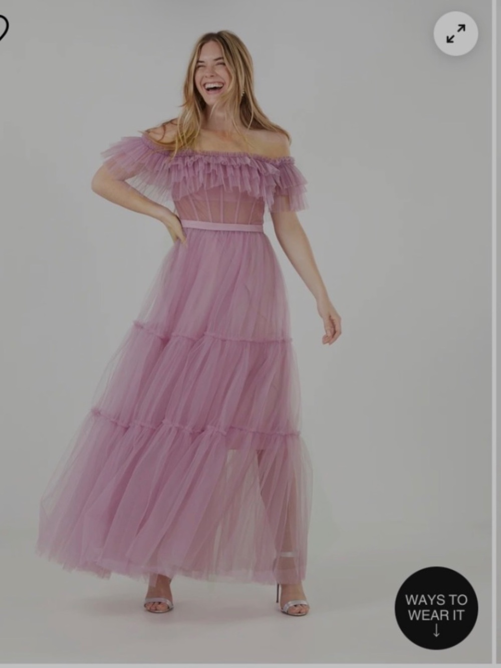 Off Shoulder Tiered Gown  BCBGMAXAZRIA